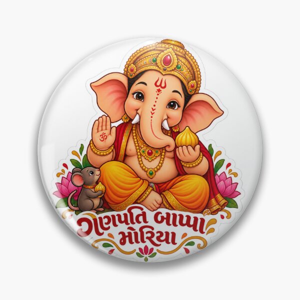 Item preview, Ganpati Bappa Morya – Cute Lord Ganesha Devotional Sticker designed and sold by Dikons.