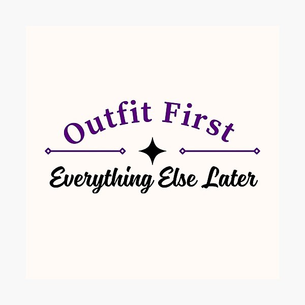 Item preview, Outfit First Everything Else Later | Purple Arched Serif & Sparkle Star Typography designed and sold by Sparkle First Co..