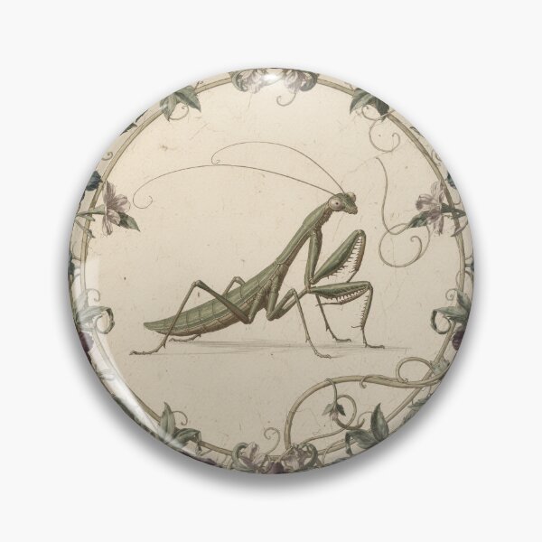 Item preview, Art Nouveau Praying Mantis Study in Gilt designed and sold by PictorialWhimsy.