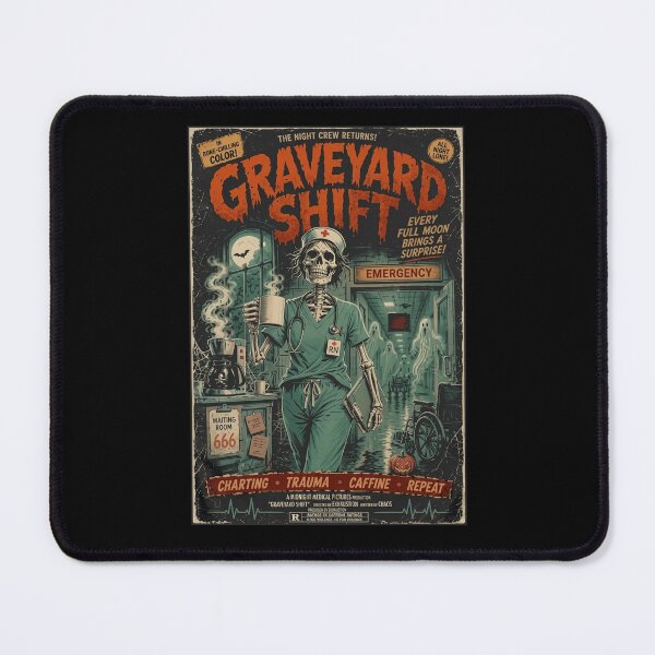 Item preview, Funny Nurse T-Shirt | Graveyard Shift Horror Poster Tee | Night Shift Nurse Gift | ER Nurse Halloween Shirt designed and sold by ChockletBoy.