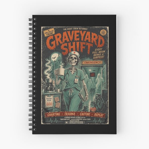Item preview, Funny Nurse T-Shirt | Graveyard Shift Horror Poster Tee | Night Shift Nurse Gift | ER Nurse Halloween Shirt designed and sold by ChockletBoy.
