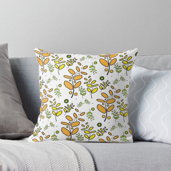 Item preview, Bold Botanical Geometric Pattern – Yellow Green Orange Abstract Leaves designed and sold by skgraphictrafic.