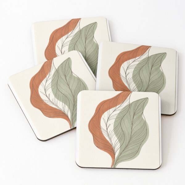 Item preview, Layered Leaf Flow | Terracotta and Sage Abstract Botanical designed and sold by Zaramodo.