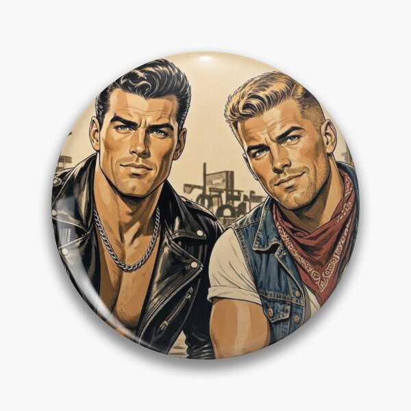Item preview, 1940s Retro Bikers The Pack Gay Leather Art Design designed and sold by ItsAKinkThing.