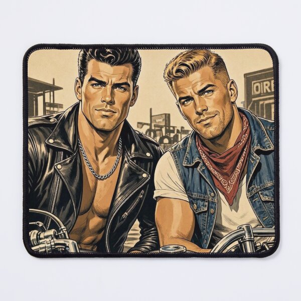 Item preview, 1940s Retro Bikers The Pack Gay Leather Art Design designed and sold by ItsAKinkThing.