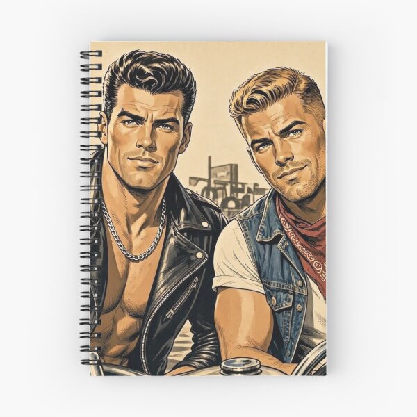 Item preview, 1940s Retro Bikers The Pack Gay Leather Art Design designed and sold by ItsAKinkThing.
