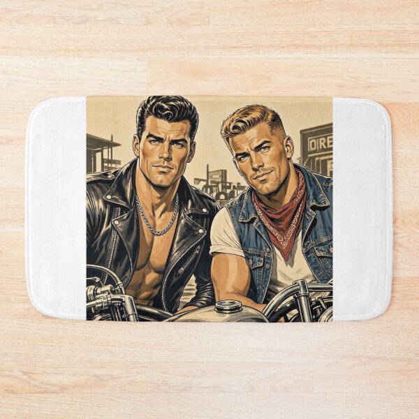 Item preview, 1940s Retro Bikers The Pack Gay Leather Art Design designed and sold by ItsAKinkThing.