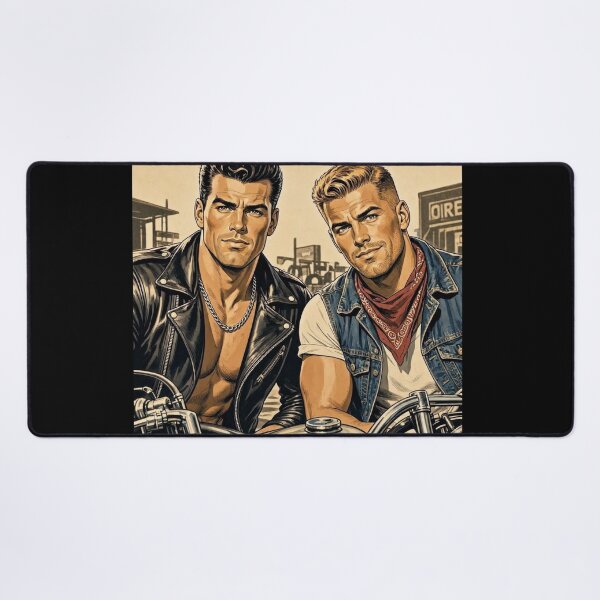 Item preview, 1940s Retro Bikers The Pack Gay Leather Art Design designed and sold by ItsAKinkThing.