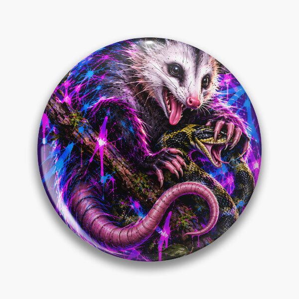 Item preview, Wild Opossum Grappling with Serpent on Branch designed and sold by srangiem-cc.