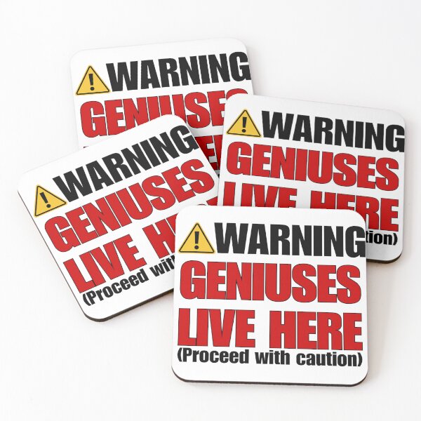 Item preview, Warning Geniuses Live Here | Proceed With Caution | Funny Clever Quote designed and sold by 22k Lab Studio.