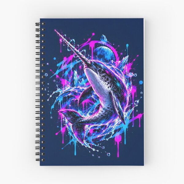 Item preview, Cosmic Narwhal Leaping Through Neon Waters designed and sold by srangiem-cc.