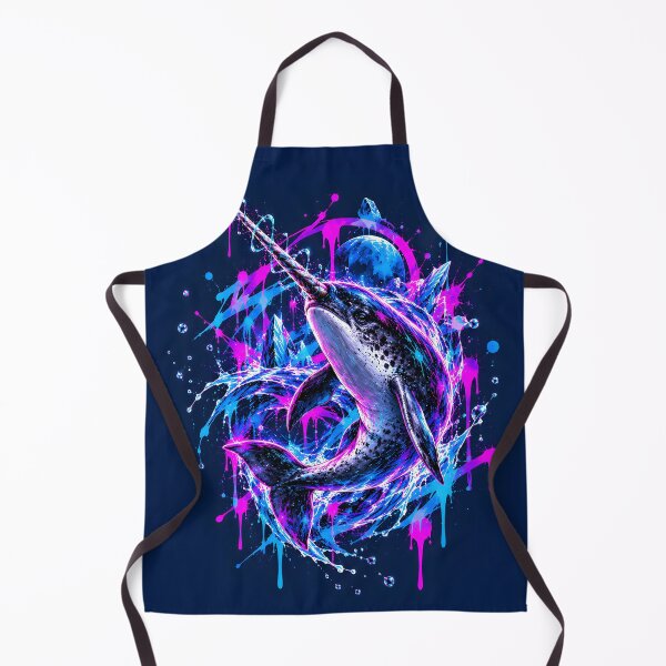 Item preview, Cosmic Narwhal Leaping Through Neon Waters designed and sold by srangiem-cc.