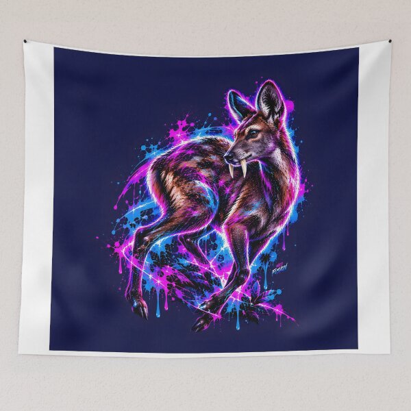 Item preview, Cyberpunk Saber Toothed Musk Deer Art designed and sold by srangiem-cc.