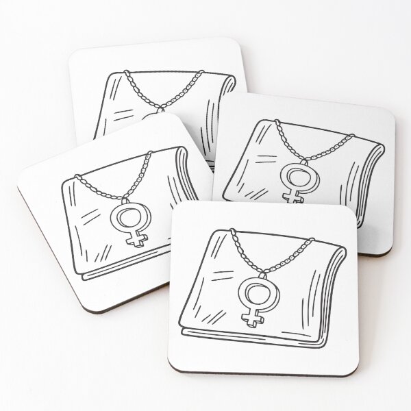 Item preview, doodle illustration of a Venus symbol necklace on a velvet cloth designed and sold by rasagamastore.