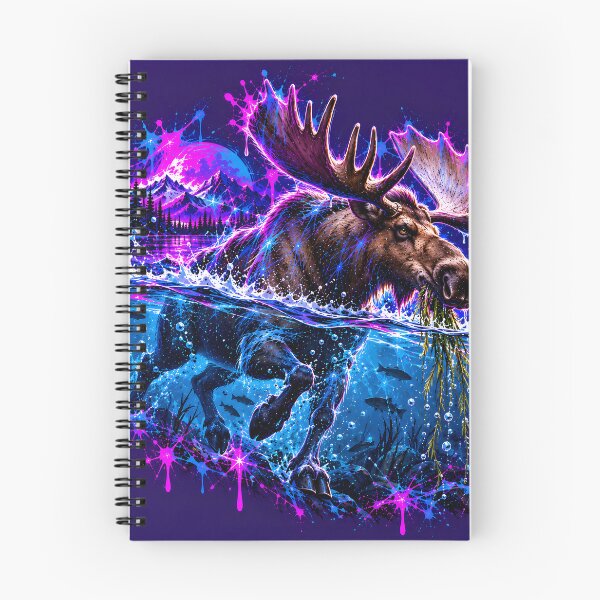 Item preview, Neon Moose with Massive Antlers in Water designed and sold by srangiem-cc.