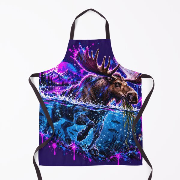 Item preview, Neon Moose with Massive Antlers in Water designed and sold by srangiem-cc.