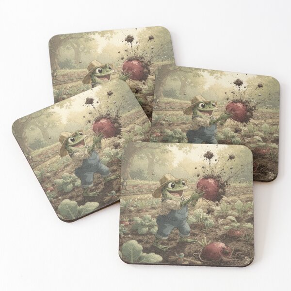 Item preview, Frog Gardener Hauling a Giant Radish designed and sold by PictorialWhimsy.