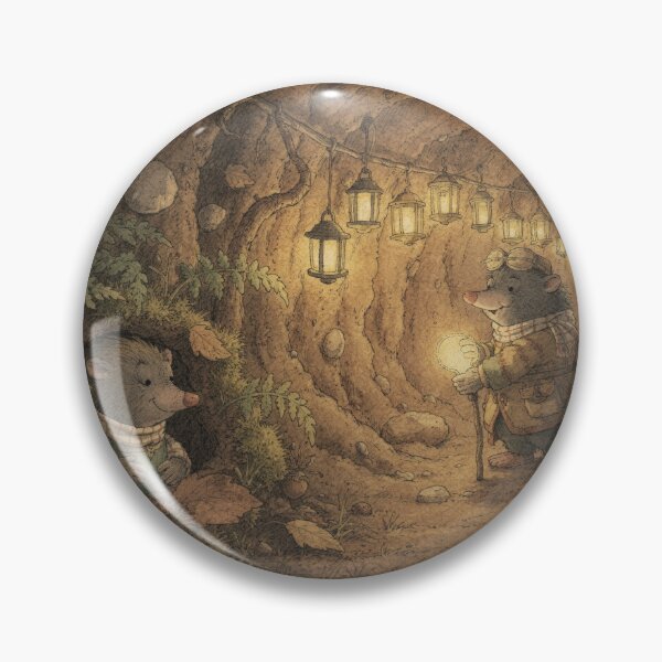 Item preview, Mole Folk Lighting a Lantern-Lined Burrow Tunnel designed and sold by PictorialWhimsy.
