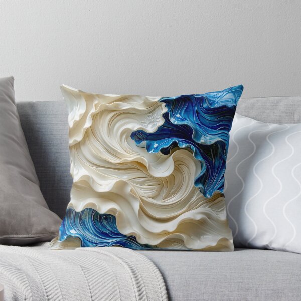 Item preview, Sculptural Sapphire and Cream Geometric Relief designed and sold by Vicky Brago-Mitchell®.