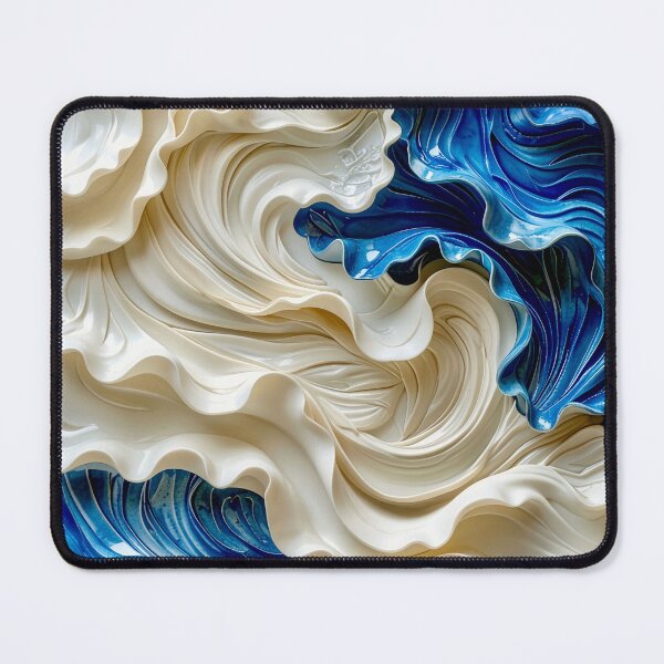 Item preview, Sculptural Sapphire and Cream Geometric Relief designed and sold by Vicky Brago-Mitchell®.