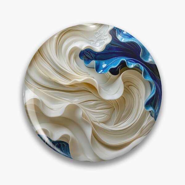 Item preview, Sculptural Sapphire and Cream Geometric Relief designed and sold by Vicky Brago-Mitchell®.