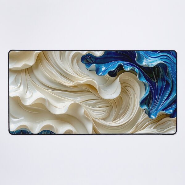 Item preview, Sculptural Sapphire and Cream Geometric Relief designed and sold by Vicky Brago-Mitchell®.
