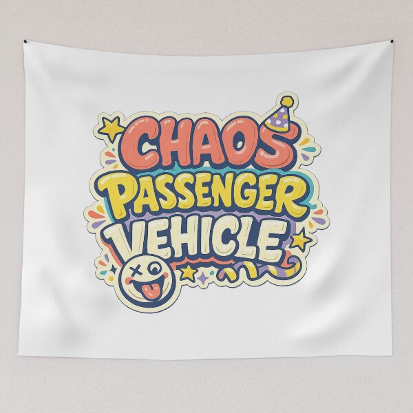 Item preview, Chaos Passenger Vehicle Funny Road Trip Passenger Retro Typography designed and sold by inkoutninja.