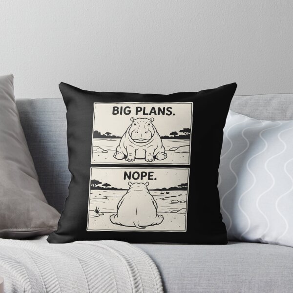Item preview, Hippo Big Plans Nope Funny Procrastination Humor designed and sold by SplashTastic.