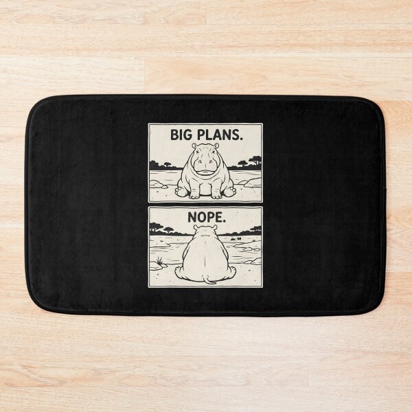 Item preview, Hippo Big Plans Nope Funny Procrastination Humor designed and sold by SplashTastic.