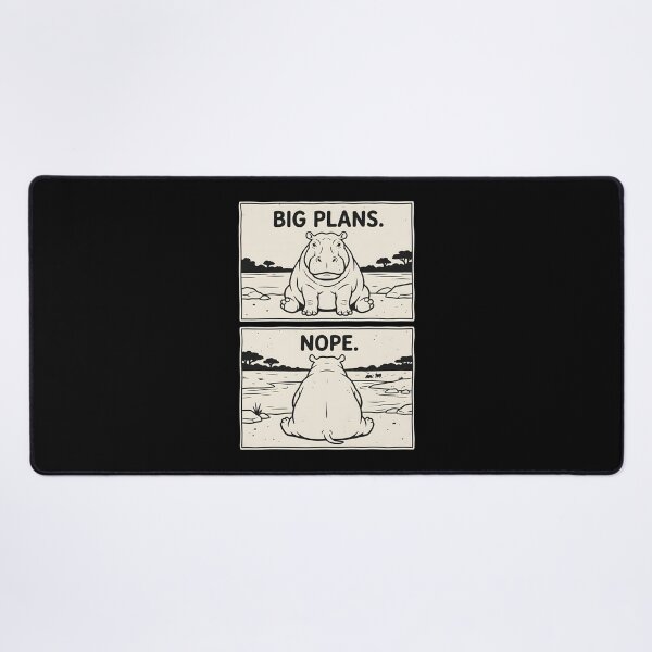 Item preview, Hippo Big Plans Nope Funny Procrastination Humor designed and sold by SplashTastic.