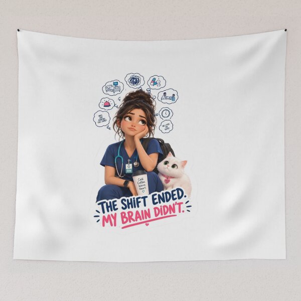 Item preview, The Shift Ended My Brain Didn't – Funny Nurse Life design  designed and sold by Nurse Craft Studio.
