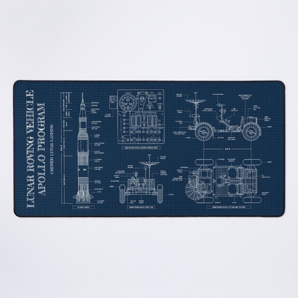 Item preview, Lunar Roving Vehicle - Apollo Program (Navy Blueprint) designed and sold by BGALAXY.