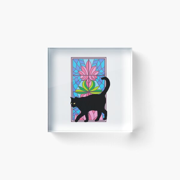 Item preview, Black cat stained glass designed and sold by Strangestory.