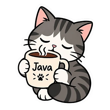Artwork thumbnail, Cute Java Coding Cat Vinyl Sticker by StickerSprouttt