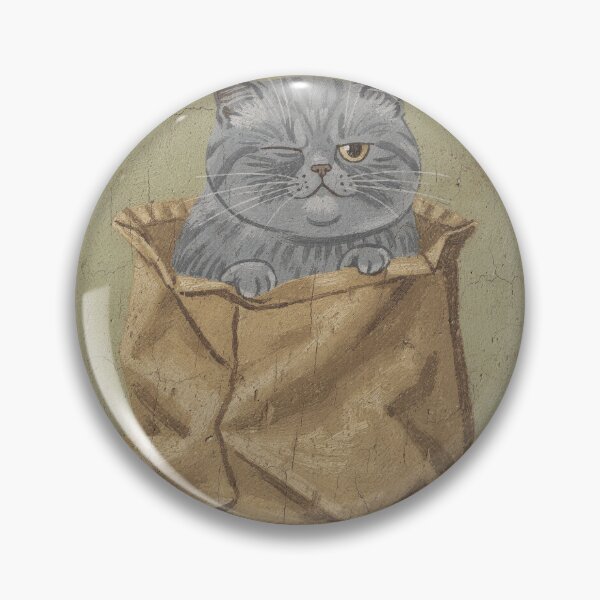 Item preview, British Shorthair Sulking Inside a Paper Bag designed and sold by PictorialWhimsy.