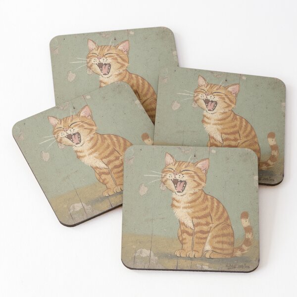 Item preview, Orange Cat Mid-Yawn Like a Tiny Lion designed and sold by PictorialWhimsy.