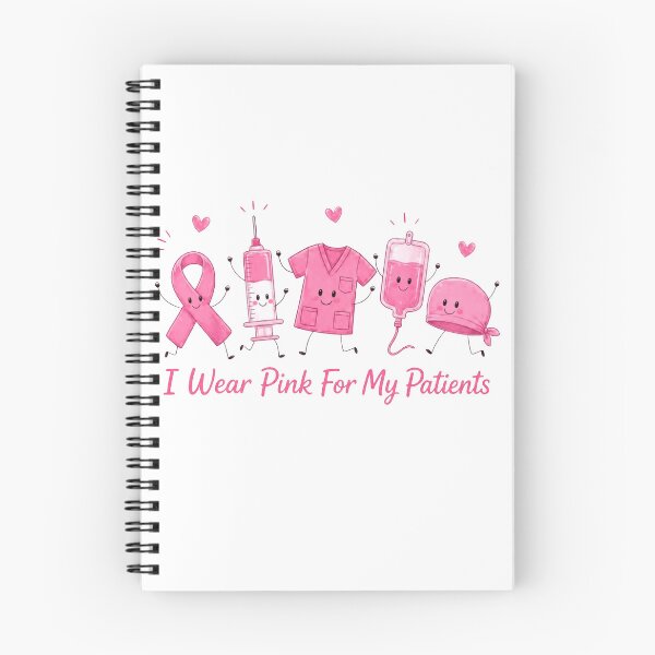 Item preview, Breast Cancer Awareness Nurse Shirt, Pink Ribbon Medical Doodle Tee, I Wear Pink For My Patients designed and sold by flory-baff-mint.