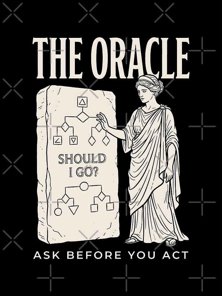 Thumbnail 3 of 3, Scarf, Overthinking The Oracle Flowchart Humor designed and sold by SplashTastic.