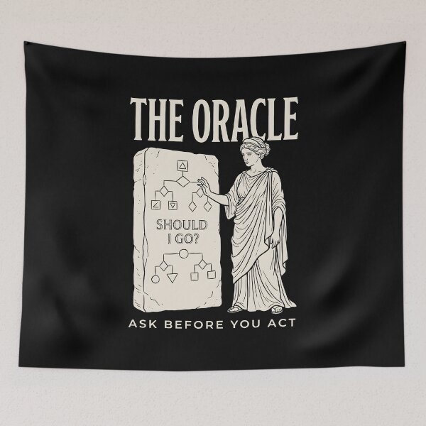 Item preview, Overthinking The Oracle Flowchart Humor designed and sold by SplashTastic.