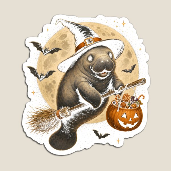 Item preview, Manatee Witch Halloween Manatee Gear designed and sold by DynamicDesign.