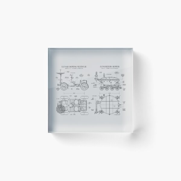 Item preview, Lunar Roving Vehicle and Lunokhod rover. Moon Exploration (White Stencil - No Background) designed and sold by BGALAXY.