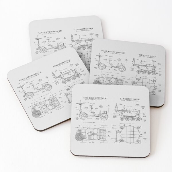 Item preview, Lunar Roving Vehicle and Lunokhod rover. Moon Exploration (White Stencil - No Background) designed and sold by BGALAXY.