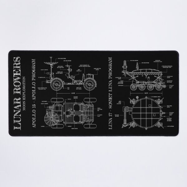 Item preview, Lunar Roving Vehicle and Lunokhod rover. Moon Exploration (White Stencil - No Background) designed and sold by BGALAXY.