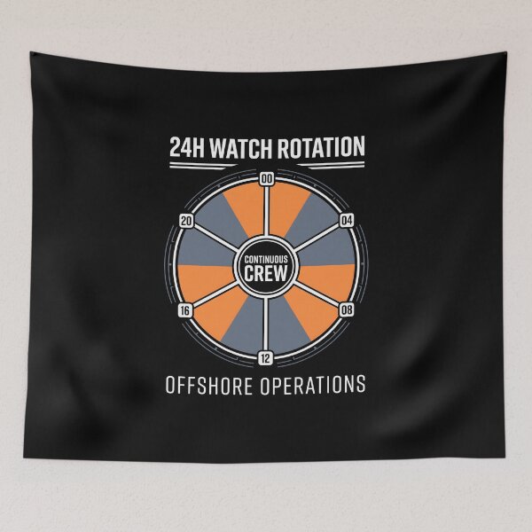 Item preview, Offshore Operations 24H Watch Rotation Maritime designed and sold by SplashTastic.