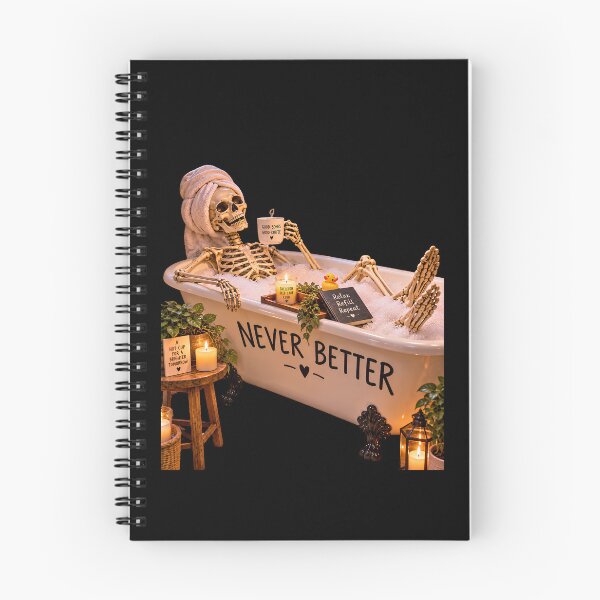 Item preview, Never Better – Skeleton Self Care Club Funny Halloween Bath designed and sold by BumbleBloom7.