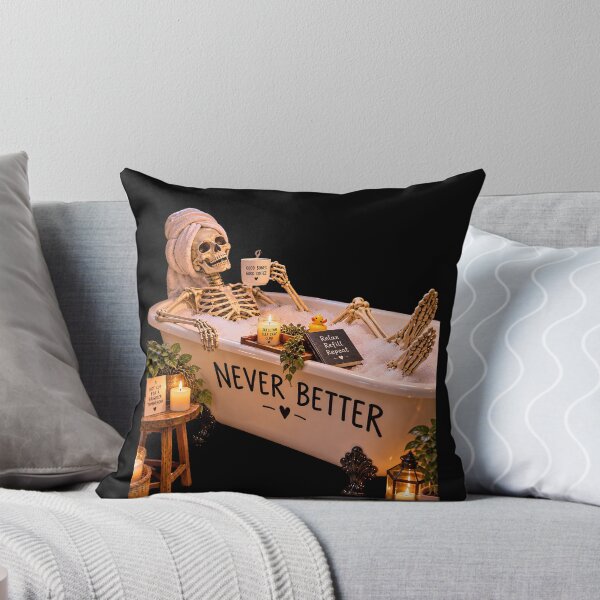 Item preview, Never Better – Skeleton Self Care Club Funny Halloween Bath designed and sold by BumbleBloom7.