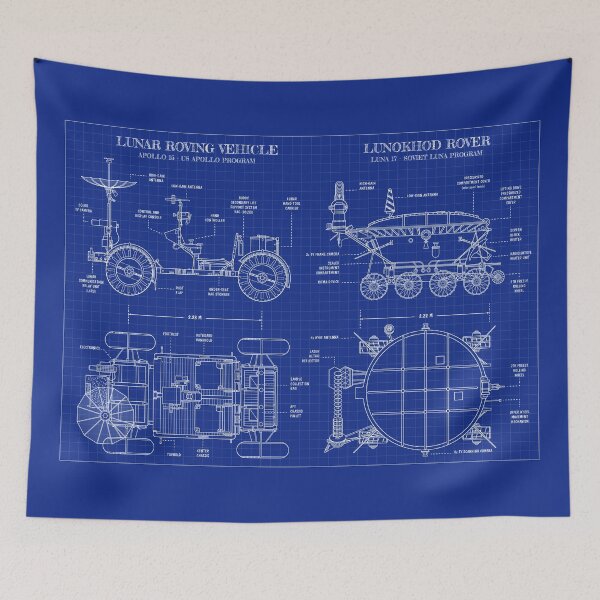 Item preview, Lunar Roving Vehicle and Lunokhod rover. Moon Exploration (Blueprint) designed and sold by BGALAXY.