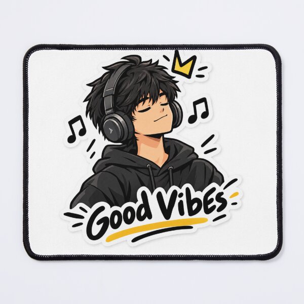 Item preview, Good Vibes Music Boy – Headphones designed and sold by GenZ Doodle.