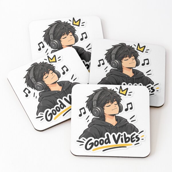 Item preview, Good Vibes Music Boy – Headphones  designed and sold by GenZ Doodle.