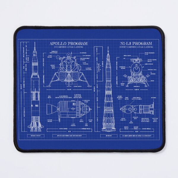 Item preview, US Apollo Program vs Soviet N1-L3 Program. Moon Landing (Blueprint) designed and sold by BGALAXY.